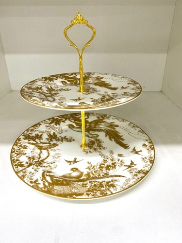 Cake stand gold aves - 2, tier