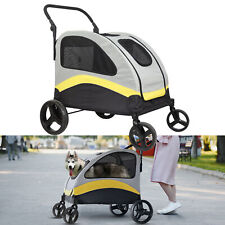 Large Dog Stroller Buggy Heavy Duty Pet Pram Doggy Pushchair with Brakes Folding