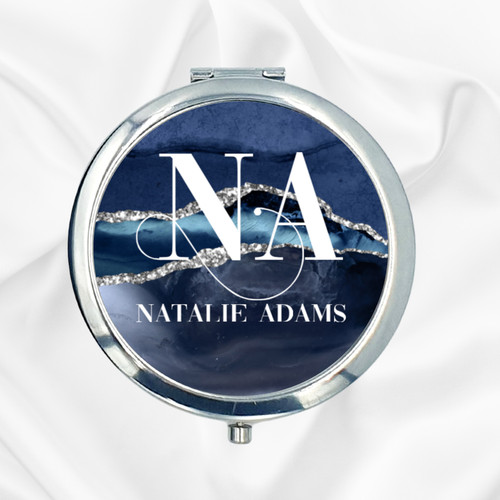 Personalised silver compact - personalised,