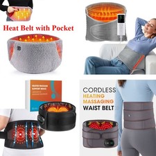 Electric Infrared Heated Waist Belt,Vibration Massage for Lower Back Pain Relief