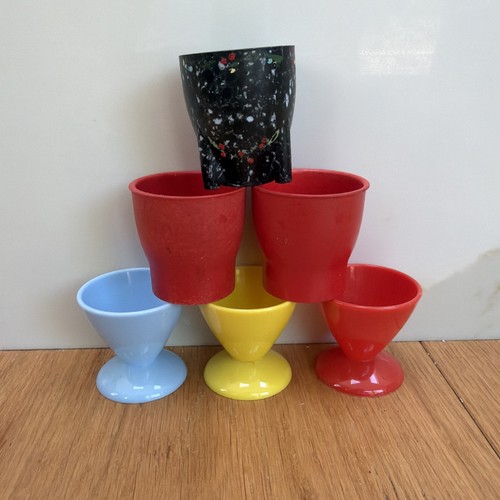 Vintage plastic egg cups - plastic,