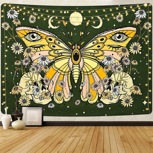Butterfly sun moon tapestry - sun,