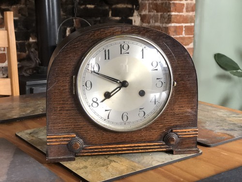 Antique chiming mantle clock - antique,