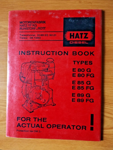 Hatz diesel engine e80 e85 - diesel,