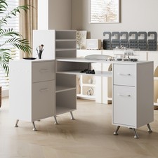 Wooden Manicure Table Nail Beauty Station Technician Storage Desk+Dust Collector