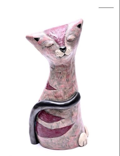 Nika art studio pottery cat - pottery,