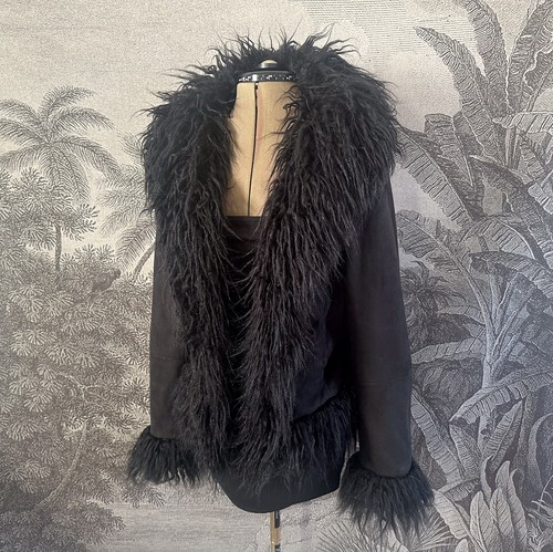 Afghan coat black britney - afghan,