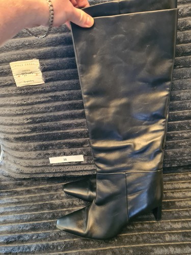Massimo dutti black leather - black,