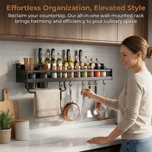 Wall mounted kitchen hook - wall, rack