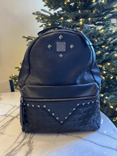 Mcm backpack with - backpack, black