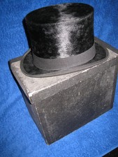 ANTIQUE TOP HAT AND BOX  -