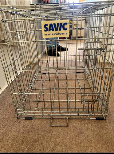 Savic steel folding dog cage - steel,