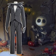 The Nightmare Before Christmas Jack Skellington Costume Oufits Cosplay Full Set