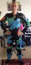 Kushitani Manx  Motorcycle Leathers  Multi Coloured 90’s NON ARMOURED