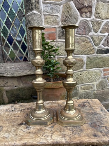 Pair brass candle - pair, stick