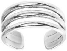 925 Solid Sterling Silver Triple  Band Toe Ring