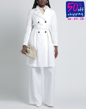 RRP€650 TONELLO CS Trench Coat IT42 US6 M White Double Breasted Made in Italy