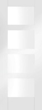 Clima Shaker 4 Light Internal White Primed Door with Fire Rated FD30 Clear Glass