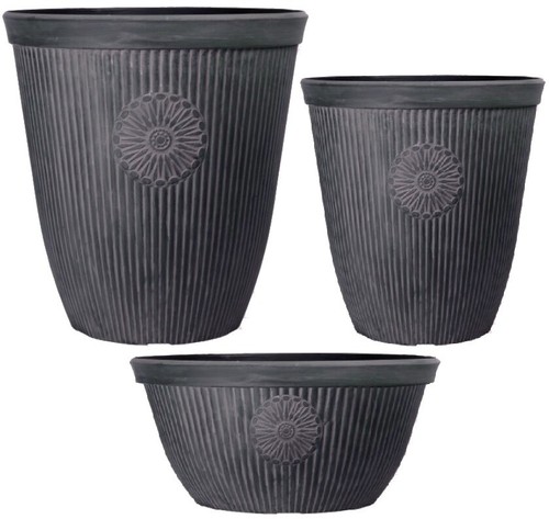 Chocolate slate plant pot - chocolate,