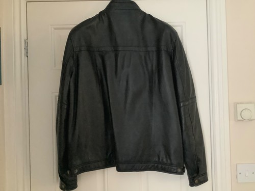 Black soft leather zip up - bn,