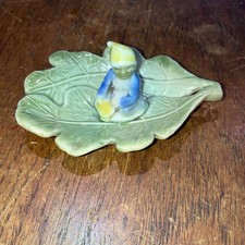 Irish Pixie pin / trinket dish Elf Piskie Gnome leprechaun , Shamrock Pottery 