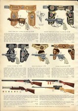 1956 PAPER AD COLOR Pony Boy Holster Double Set Shotgun Cap Gun Pistol Rifle