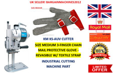 KM KS-AUV MEDIUM 3-FINGER CHAIN MAIL PROTECTIVE GLOVE-REVASIBLE W/TEXTILE STRAP