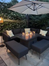 garden furniture with firepit