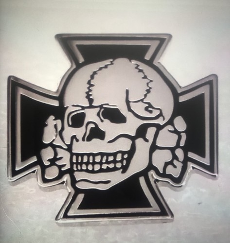 Biker skull and - and, enamel