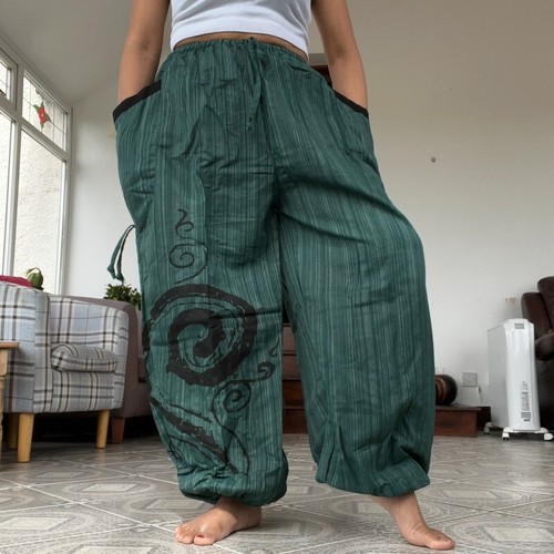 Green harem pants - green,