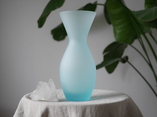 Vintage frosted aqua blue - frosted,