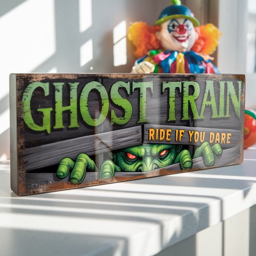 Ghost train vintage style - ghost,