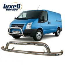 CHROME BULL BAR NUDGE BAR WITH WHITE LED FOR FORD TRANSIT MK7 2006-2013
