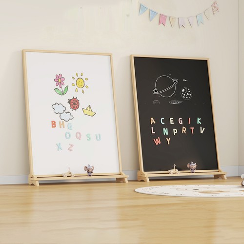 Wooden whiteboard blackboard - wooden,