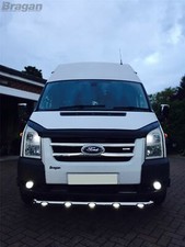 Spoiler Bar + Flush LEDs For Ford Transit MK6 2000 - 2006 Bumper Tube Chin Nudge