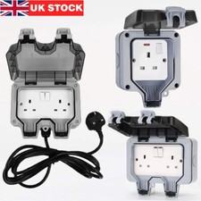 Weatherproof Outdoor Plug 1/2 Gang Switched Box Double Socket Outside Box Safe