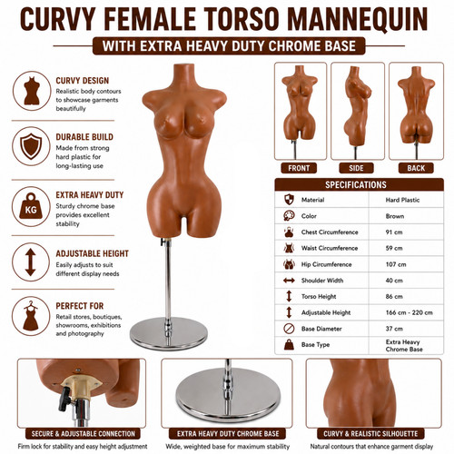Curvy female torso mannequin - curvy,
