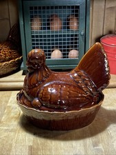 VTG Ceramic Chicken Egg Basket