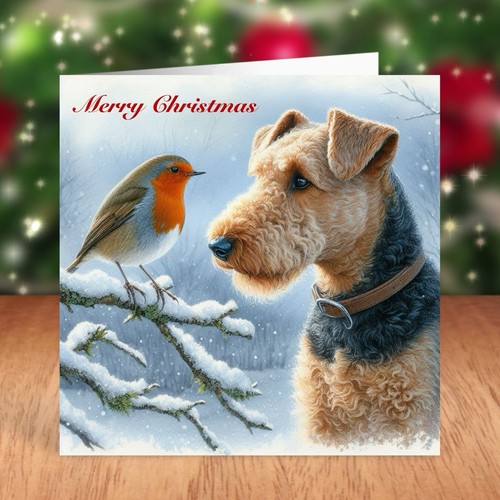 Airedale terrier dog christmas - terrier,