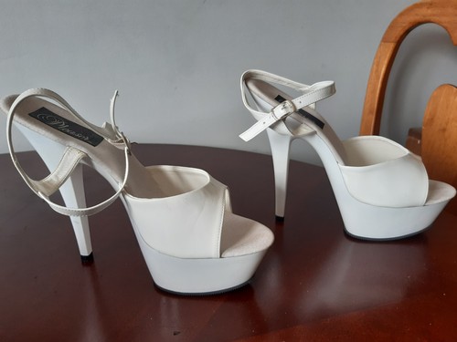Pleaser white - white, 6’’