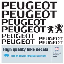 Peugeot bike decals labels