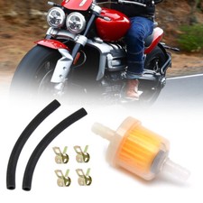 Motorcycle Fuel Petrol Inline Oil Filter Hose Pipe Clip For Scooter Bike ATV