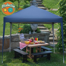 Pop Up Gazebo - Easy One-Person Setup, 2x2M Outdoor Canopy (Blue)