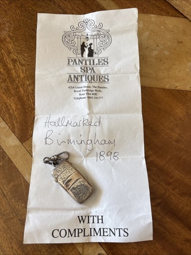 Antique silver vesta - silver, (match)