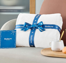 Bedsure Fleece Blanket King size Soft Fluffy Warm Throw Ivory 270x230cm RRP£26