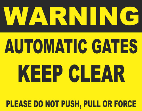 Warning automatic gates keep - warning,