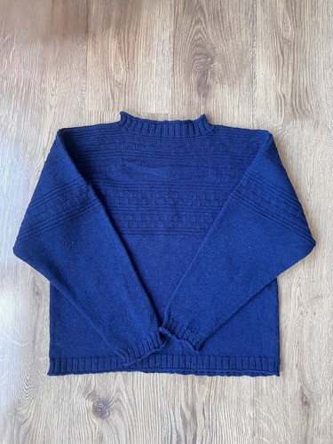 Hand knitted indigo 100 wool - knitted,