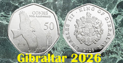 Gibraltar coin 50p - pence, 2026