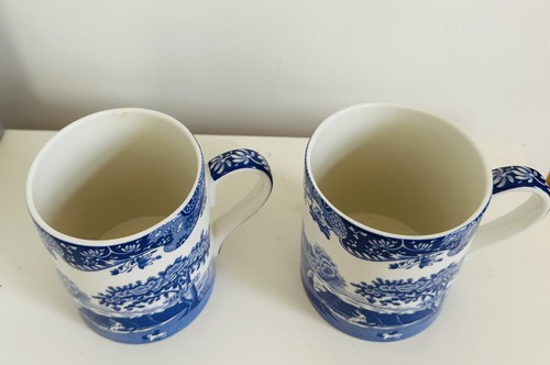 Pair spode blue white - &,