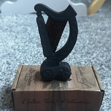 Celtic Turf Harp Ornament Black Liffey Artefacts